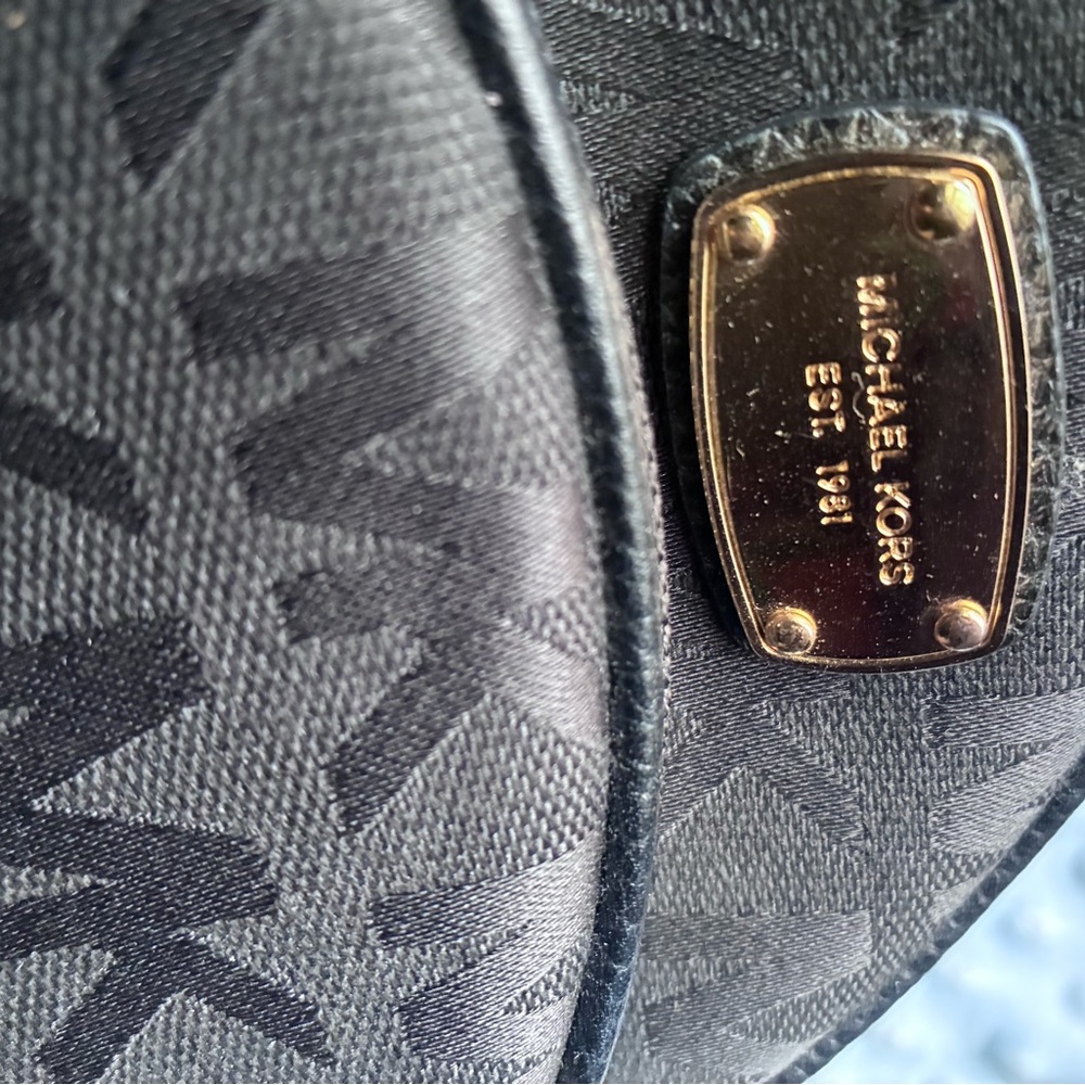 Michael Kors Black and Gold Logo Backpack - Picture 5 of 8
